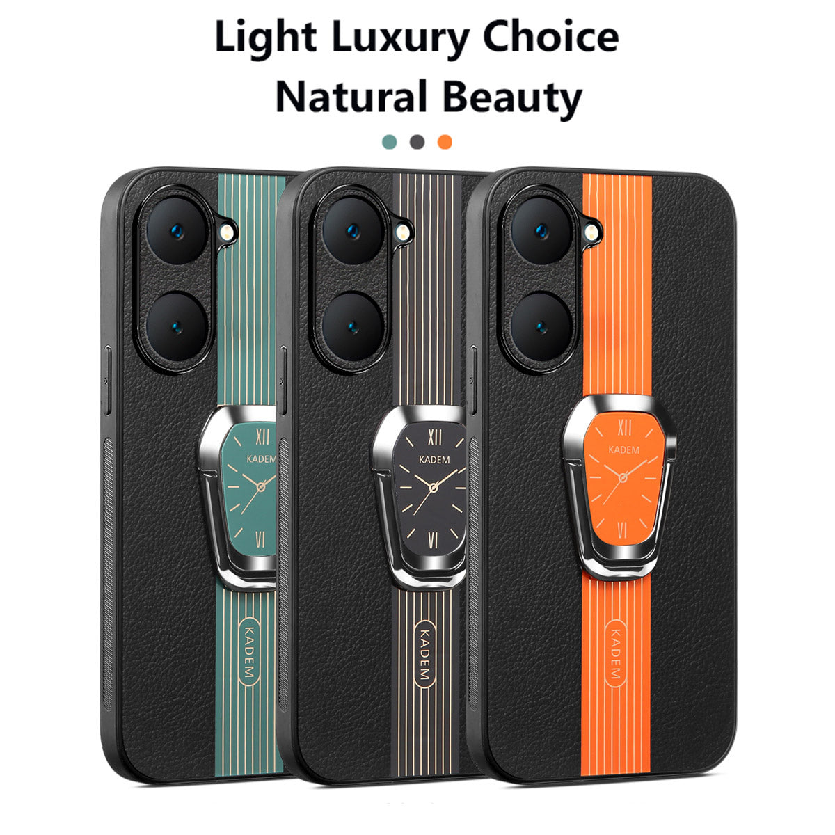KADEM For vivo Y03 Shockproof Cover Folding Kickstand PU+TPU+Acrylic Electroplated Phone Case KADEM For vivo Y03 Shockproof Cover Folding Kickstand PU+TPU+Acrylic Electroplated Phone Case